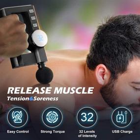 img 3 attached to 💆 EROMMY Upgraded Massage Gun: Handheld Heating Deep Tissue Muscle Massager with 32 Speeds & 4 Heads - Quiet Relief Massager for Home Gym Office