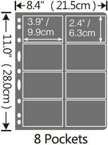 img 3 attached to 📚 Professional 8 Grids Stamp Pages for Binder - 10 Sheet Pack (20 Page) Ideal for Stamp Collectors