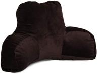 📚 majestic home goods micro-velvet reading pillow in dark brown logo