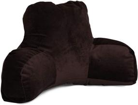img 4 attached to 📚 Majestic Home Goods Micro-Velvet Reading Pillow in Dark Brown