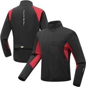 img 3 attached to 🚴 Wantdo Men's Winter Cycling Thermal Jacket - Warm Soft Shell, Windproof & Waterproof, Reflective, Ideal for Running and Cycling