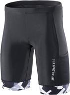 🚴 my kilometre men's triathlon shorts 9" - enhanced leg pockets, long-distance chamois for tri race cycling logo