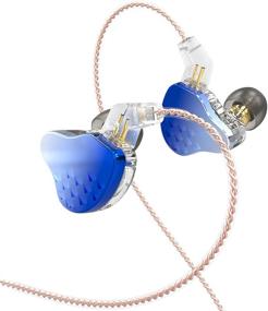 img 4 attached to KBEAR Robin - Мощные наушники с гибридной системой из 5 драйверов с басами, высококачественным стереозвуком и индивидуальной настройкой, 4 ВЧ + 1 НЧ, съемный кабель 0.78 мм с 2 пинами для музыкантов и аудиофилов - Без микрофона, синий.