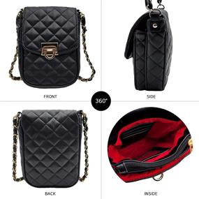 img 3 attached to Bhumane Crossbody Leather Shoulder Quilted Women's Handbags & Wallets and Crossbody Bags