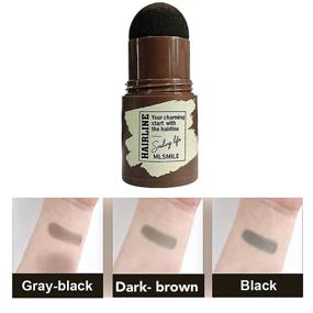 img 3 attached to 👁️ One Step Eyebrow Stamp Shaping Kit: Professional Brow Powder Stamp Makeup with 24 Reusable Stencils for Perfectly Defined Eyebrows in Dark Brown!