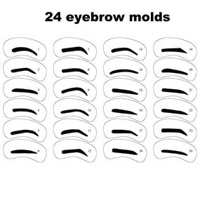 img 1 attached to 👁️ One Step Eyebrow Stamp Shaping Kit: Professional Brow Powder Stamp Makeup with 24 Reusable Stencils for Perfectly Defined Eyebrows in Dark Brown!