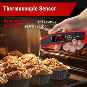 img 3 attached to ThermoPro TP19 Waterproof Digital Meat Thermometer: Backlit Thermocouple Instant 🌡️ Read Cooking Tool for Grilling, Candy, Water, Oil, BBQ Grill, and Smoker