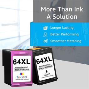 img 3 attached to 🖨️ Palmtree Remanufactured Ink Cartridge Set for HP 64XL compatible with Envy Photo 7155, 7858, 7855, 7155, 7820, 7864, 7158, 7164, and Envy 5542 Printers (1 Black, 1 Tri-Color)