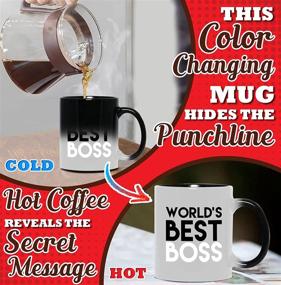 img 3 attached to Gr8AM Color-Changing Cute Coffee Mugs 12oz - World's Best Boss - Perfect Ceramic Mug for Boss. Exquisite Cup & Cool Mugs for Boss of the Year. Best Personalized Mug & Gift Idea for Men who Have Everything