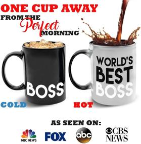 img 1 attached to Gr8AM Color-Changing Cute Coffee Mugs 12oz - World's Best Boss - Perfect Ceramic Mug for Boss. Exquisite Cup & Cool Mugs for Boss of the Year. Best Personalized Mug & Gift Idea for Men who Have Everything