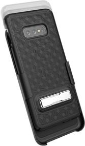 img 1 attached to 📱 Encased Galaxy S10e Belt Case with Kickstand - Slimline Series 2019: Ultra Thin Cover & Rotating Holster Clip, Black