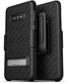 img 3 attached to 📱 Encased Galaxy S10e Belt Case with Kickstand - Slimline Series 2019: Ultra Thin Cover & Rotating Holster Clip, Black