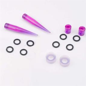 img 1 attached to 📏 Comprehensive 50-Piece Ear Stretching Kit: Acrylic Tapers, Plugs, Silicone Tunnels - Gauges Expander Set for Body Piercing Jewelry from 14G to 00G
