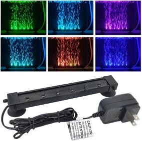 img 4 attached to 🐠 EMOSN Aquarium Light with Air Bubbler - 6 Colors Slow-Changing Fish Tank Lights for 5-10 Gallons Tank Decoration