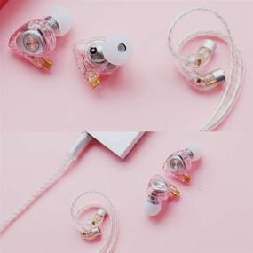 img 3 attached to SIMGOT EM2 High-Resolution In-Ear Monitor Headphones with Hybrid Balanced Armature Driver, 🎧 Noise-Isolating IEM Earphones, Detachable Cable - Professional Musician Headset with HiFi Earbuds (Pink)