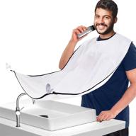 🧔 beard bib beard apron - ultimate beard catcher for mess-free shaving &amp; clippings, non-stick beard cape grooming cloth, waterproof, 4 suction cups - ideal gifts for men - white logo