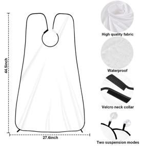 img 3 attached to 🧔 Beard Bib Beard Apron - Ultimate Beard Catcher for Mess-Free Shaving &amp; Clippings, Non-Stick Beard Cape Grooming Cloth, Waterproof, 4 Suction Cups - Ideal Gifts for Men - White