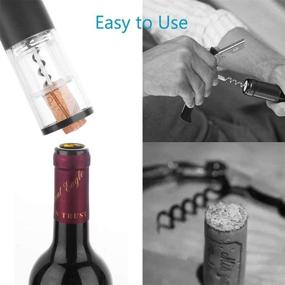 img 1 attached to 🍷 Rechargeable Electric Wine Opener by GOSCIEN - Stainless Steel Corkscrew with Foil Cutter, USB Charging Cable, Blue and Red Indicator Lights (Black)