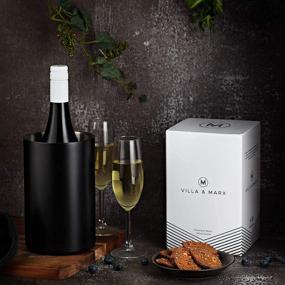 img 2 attached to 🍾 Black Villa & Marx Wine Chiller Bucket - Insulated Wine Cooler Bucket for Wine Lovers - Keeps 750ml Bottles Cold for Hours Without Ice - Premium Champagne Bucket - White Wine Bottle Cooler