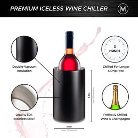 img 1 attached to 🍾 Black Villa & Marx Wine Chiller Bucket - Insulated Wine Cooler Bucket for Wine Lovers - Keeps 750ml Bottles Cold for Hours Without Ice - Premium Champagne Bucket - White Wine Bottle Cooler