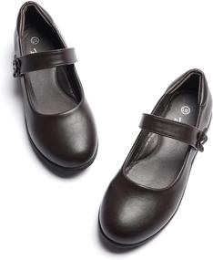 img 3 attached to 👞 Heel World Girls School Uniform Flats: Stylish & Comfortable Girls' Shoes