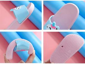 img 2 attached to 🦄 Waiyqju Toddler Little Kids Unicorn Slippers Slides Sandals - Non-Slip Lightweight Beach Pool Water Shoes for Girls and Boys - Summer Slippers