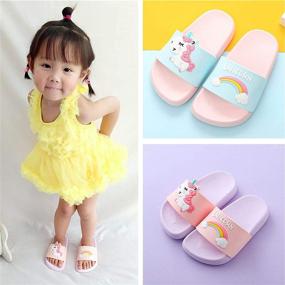 img 1 attached to 🦄 Waiyqju Toddler Little Kids Unicorn Slippers Slides Sandals - Non-Slip Lightweight Beach Pool Water Shoes for Girls and Boys - Summer Slippers