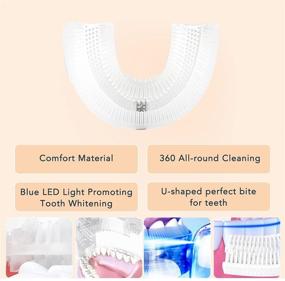 img 1 attached to 🦷 Ultrasonic Electric Toothbrush: U-Shaped Automatic, 360° Whole Mouth Whitening, Wireless Charging, IPX7 Waterproof - For Adults