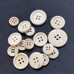 img 2 attached to 🔘 Juland 200 PCS Mixed Wooden Buttons in Bulk - Round Decorative Wood Buttons for Crafts, Scrapbooking, Sewing, and DIY Craft - 4 Holes - 15mm, 20mm, 25mm