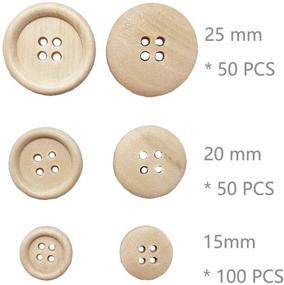 img 1 attached to 🔘 Juland 200 PCS Mixed Wooden Buttons in Bulk - Round Decorative Wood Buttons for Crafts, Scrapbooking, Sewing, and DIY Craft - 4 Holes - 15mm, 20mm, 25mm