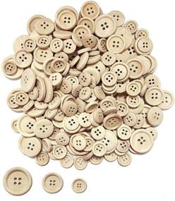 img 3 attached to 🔘 Juland 200 PCS Mixed Wooden Buttons in Bulk - Round Decorative Wood Buttons for Crafts, Scrapbooking, Sewing, and DIY Craft - 4 Holes - 15mm, 20mm, 25mm