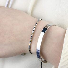 img 3 attached to 🌟 Inspiring Morse Code Encouragement Bracelets for Women: Funny Jewelry Gifts for Teen Girls, Daughters, Sisters, Best Friends, and Friendship – Adjustable Dainty Silk Beaded Wrap Bracelet