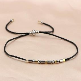 img 1 attached to 🌟 Inspiring Morse Code Encouragement Bracelets for Women: Funny Jewelry Gifts for Teen Girls, Daughters, Sisters, Best Friends, and Friendship – Adjustable Dainty Silk Beaded Wrap Bracelet