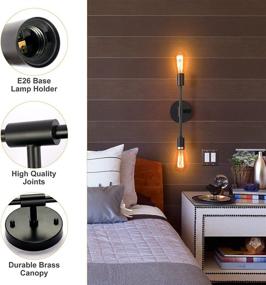 img 1 attached to 💡 Modern Wall Mount Bathroom Vanity Light Fixture | Matte Black Wall Sconce with 2 Lights