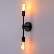 💡 modern wall mount bathroom vanity light fixture | matte black wall sconce with 2 lights логотип