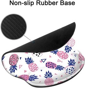 img 2 attached to Vesmatity Mouse Pad With Wrist Support Gel Ergonomic Mouse Pads With Rest Support Gaming Mouse Pad With Lycra Cloth Non-Slip Rubber Base Mouse Mat For Home Office Working Laptop ( Pink Pineapple )