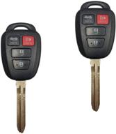 autokeymax: 2 replacement key for 2014-2016 toyota camry corolla - keyless entry remote fob hyq12bel h chip - new uncut blade logo