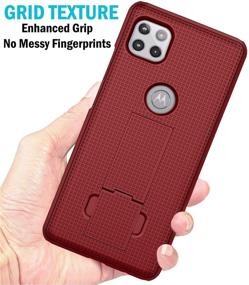 img 1 attached to 📱 Nakedcellphone Case with Clip for Motorola One 5G Ace: Red Slim Kickstand Phone Cover with Rotating Belt Holster - Moto XT2113 Accessories