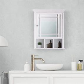 img 2 attached to 🏺 Elegant Home Fashions Neal Bathroom Cabinet, White - Sleek and Spacious Storage Solution for Your Bathroom