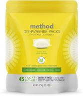 🍋 method dishwasher detergent packs | dishwashing rinse aid for stubborn grease and stains | 45 dishwasher tabs | lemon mint scent | 1 pack | varying packaging logo