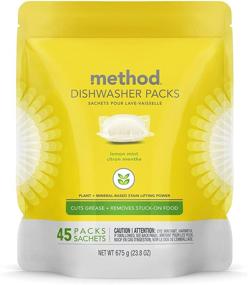 img 4 attached to 🍋 Method Dishwasher Detergent Packs | Dishwashing Rinse Aid for Stubborn Grease and Stains | 45 Dishwasher Tabs | Lemon Mint Scent | 1 Pack | Varying Packaging