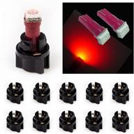 pa 10x t5 73 74 instrument panel dash light bulb led twist lock socket(red) logo