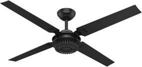 img 4 attached to 🏞️ Hunter Chronicle 54-Inch Matte Black Industrial Ceiling Fan with Wall Control - Perfect for Indoor and Outdoor Use