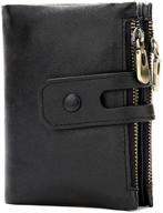 👛 puslan leather bifold double window: stylish and functional wallet logo