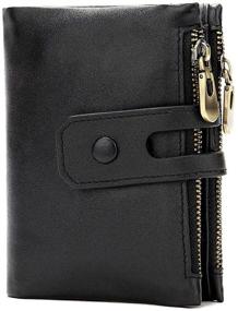 img 4 attached to 👛 PUSLAN Leather Bifold Double Window: Stylish and Functional Wallet