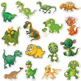 img 3 attached to 🦕 Adorable Cartoon Dinosaurs Waterproof Sticker Pack for Kids and Teens - Laptop, Water Bottle, Bike, and Car Decals - 50 Pcs