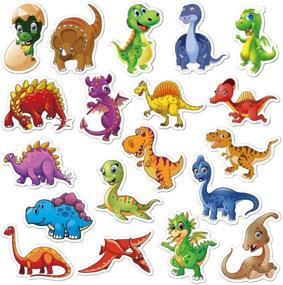 img 2 attached to 🦕 Adorable Cartoon Dinosaurs Waterproof Sticker Pack for Kids and Teens - Laptop, Water Bottle, Bike, and Car Decals - 50 Pcs