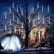 🌧️ masqudo led falling rain lights - meteor shower light 30cm, 10 tube, 240 leds - christmas lights falling rain drop icicle string lights for christmas trees, halloween decoration, holiday логотип