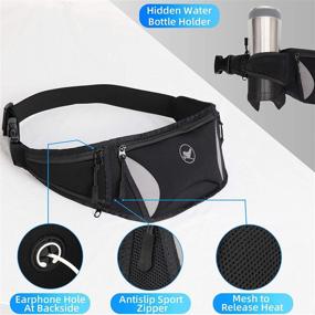 img 1 attached to 🏃 Black Sunny Bird Joggers Running Belt - Adult Belt Pouch for Women and Men, Runners Fanny Pack