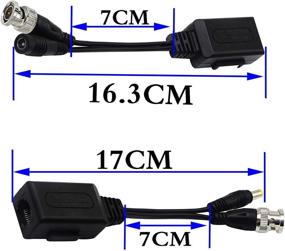 img 3 attached to 📹 HD Cat5 RJ45 to BNC Video Balun Transceiver with Power Connector for 720P 1080P 3MP 4MP 5MP 8MP HD-CVI/TVI/AHD/CVBS/960H Cameras - Passive Baluns (2 Pairs)